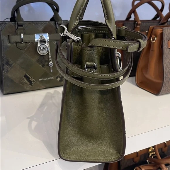 MICHAEL KORS Hamilton Small Patchwork Satchel Crossbody Bag
Olive 
NWT - Picture 5 of 16